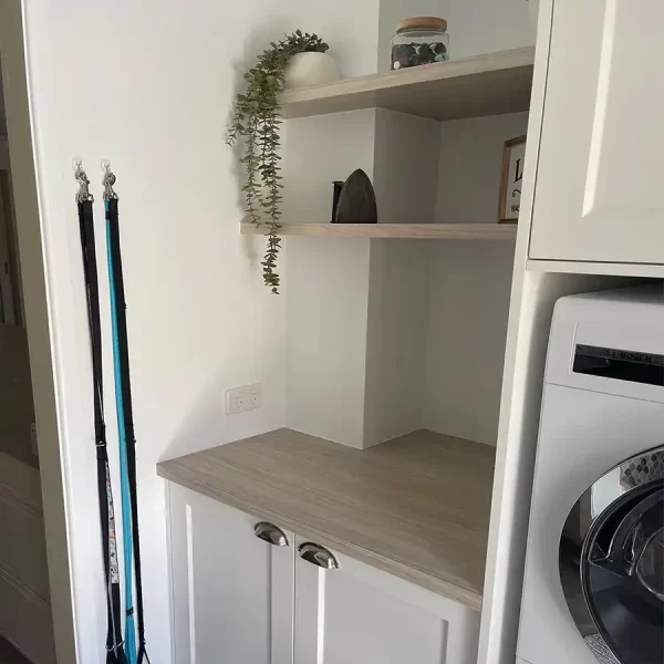 Laundry renovation with Classic White Matt Thermolaminate Vinyl doors