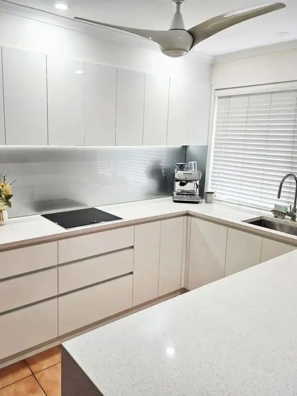 Kitchen renovation adding a handleless profile for a sleek, modern look by Gecko Kitchens, Kedron, Brisbane.