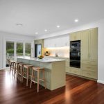 Gecko Kitchens contracted by Reno Revivals for this lovely kitchen in Dulux Cabbage Green and Dulux Vivid White