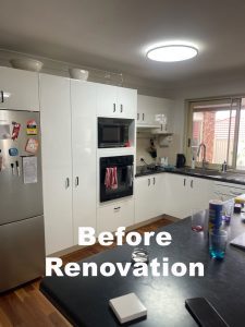 Before photos of kitchen renovation in Bellbrowrie, Brisbane by Gecko Kitchens. 
